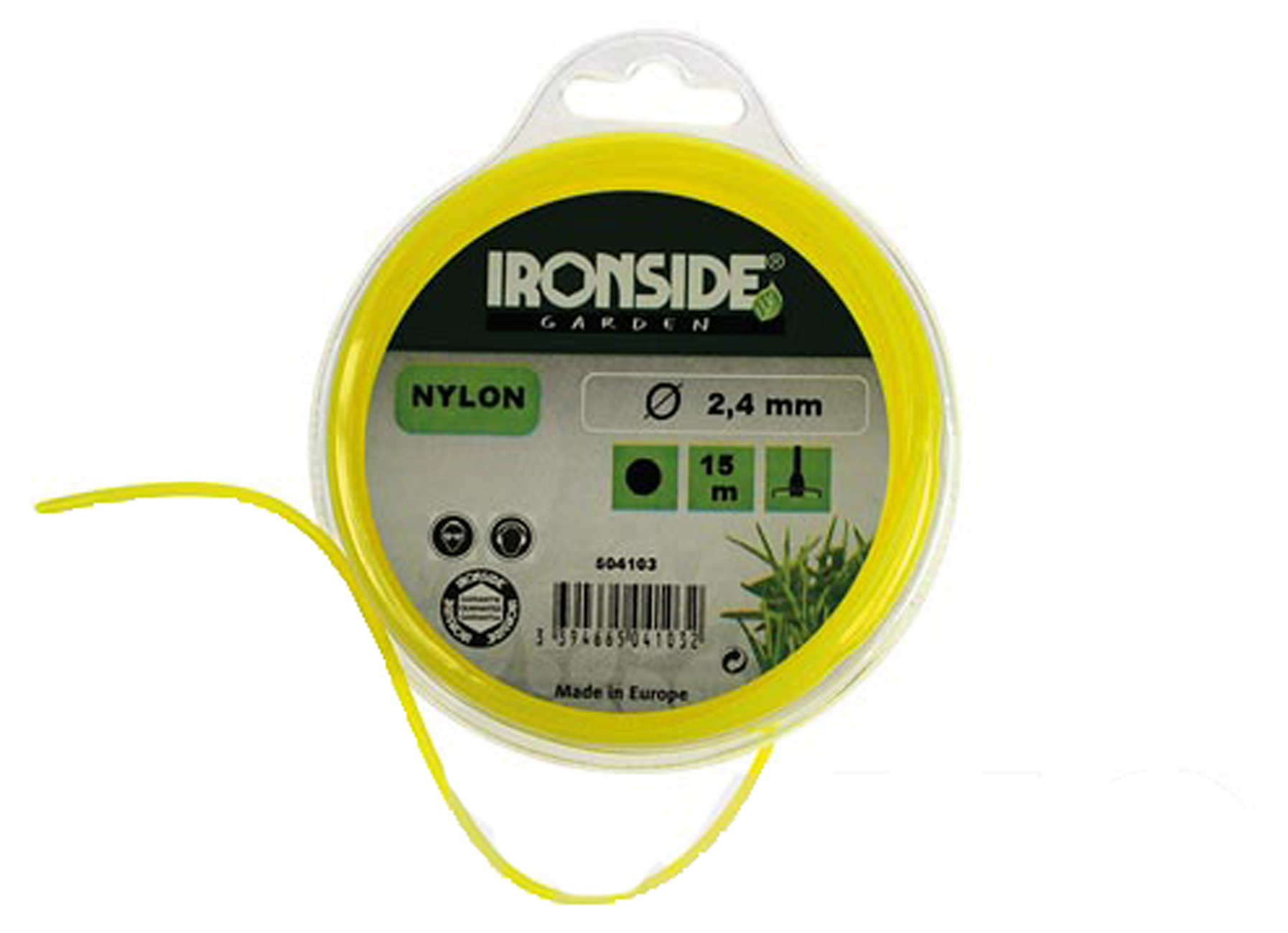 BOBINE DE FIL NYLON Ø2,4MM L=15M JAUNE