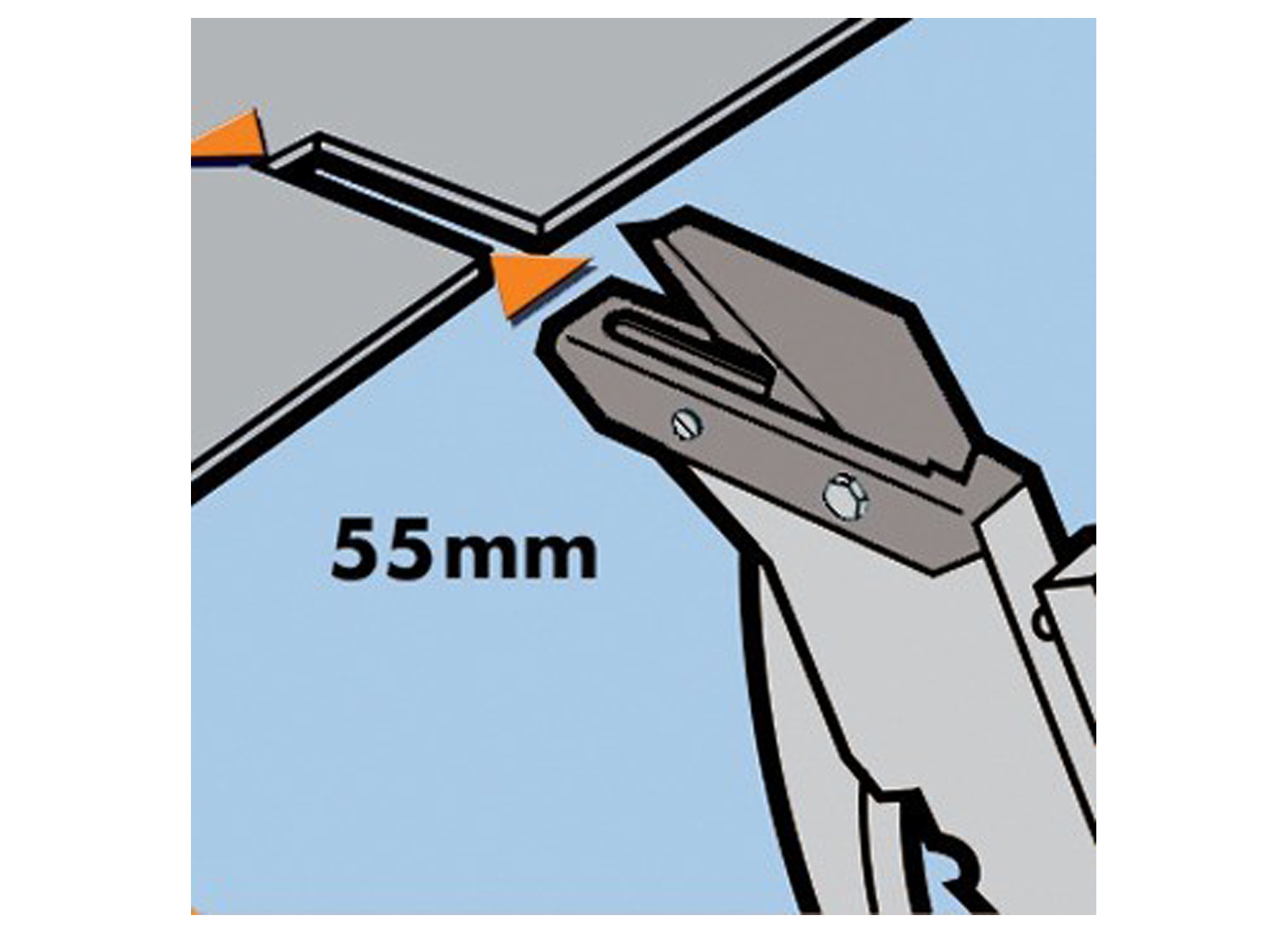 HANDLEIENSCHAAR MAT2 55 MM MET PERFORATIEPUNT