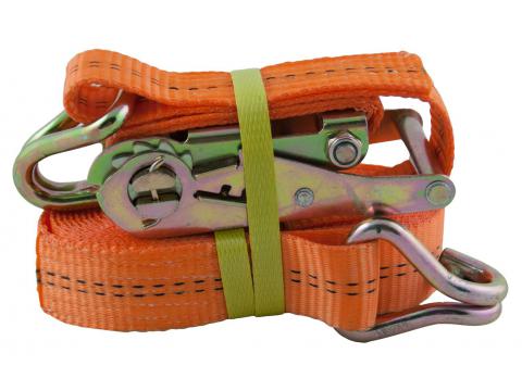 SJORBAND MET RATEL 2-DELIG 2000KG 35MM L=6M ORANJE