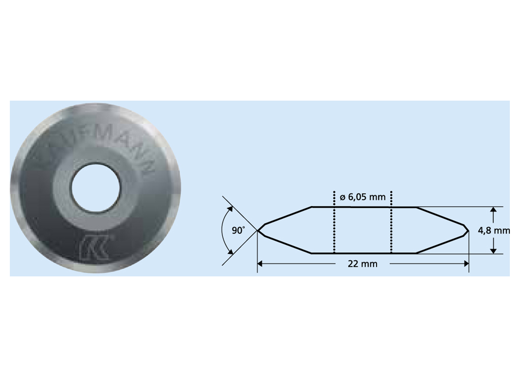 KAUFMANN TEGELSNIJDER VERVANGWIEL TECHNO/MAXI/SUPER Ø22MM