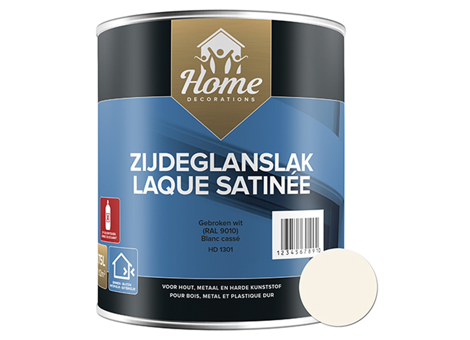 ZIJDEGLANSLAK GEBROKEN WIT (HD1301) 750ML