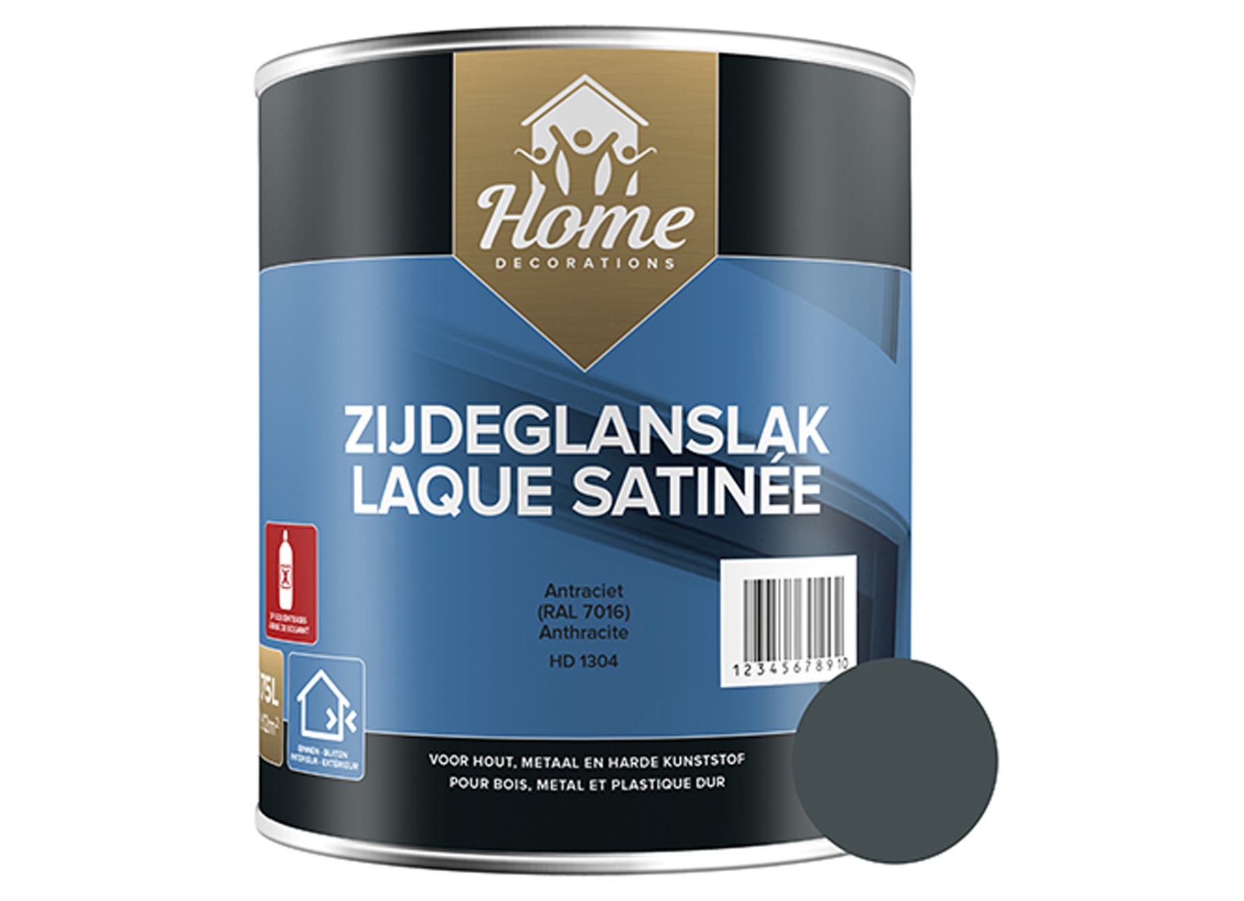 ZIJDEGLANSLAK ANTHRACIET (HD1304) 750ML