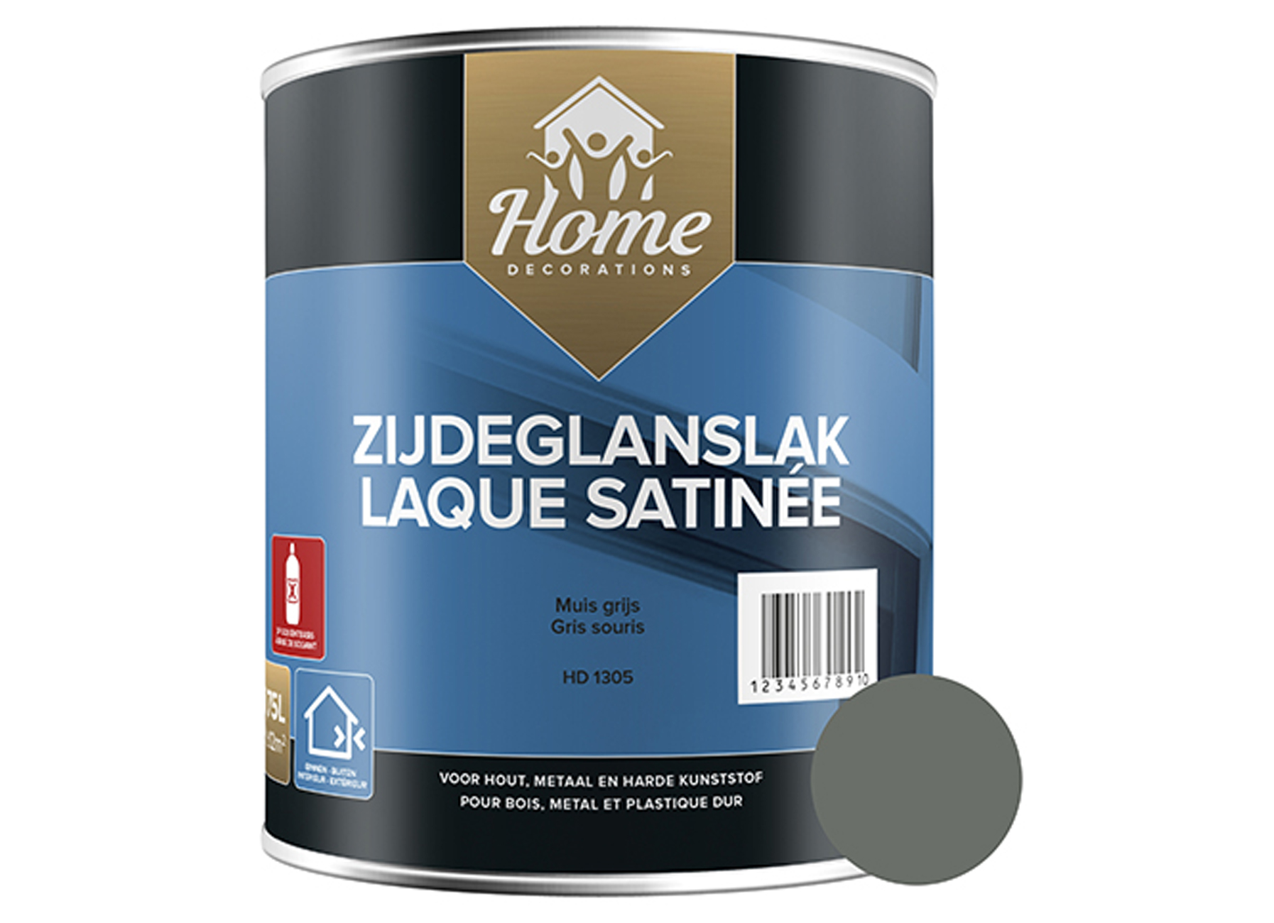 ZIJDEGLANSLAK MUISGRIJS (HD1305) 750ML