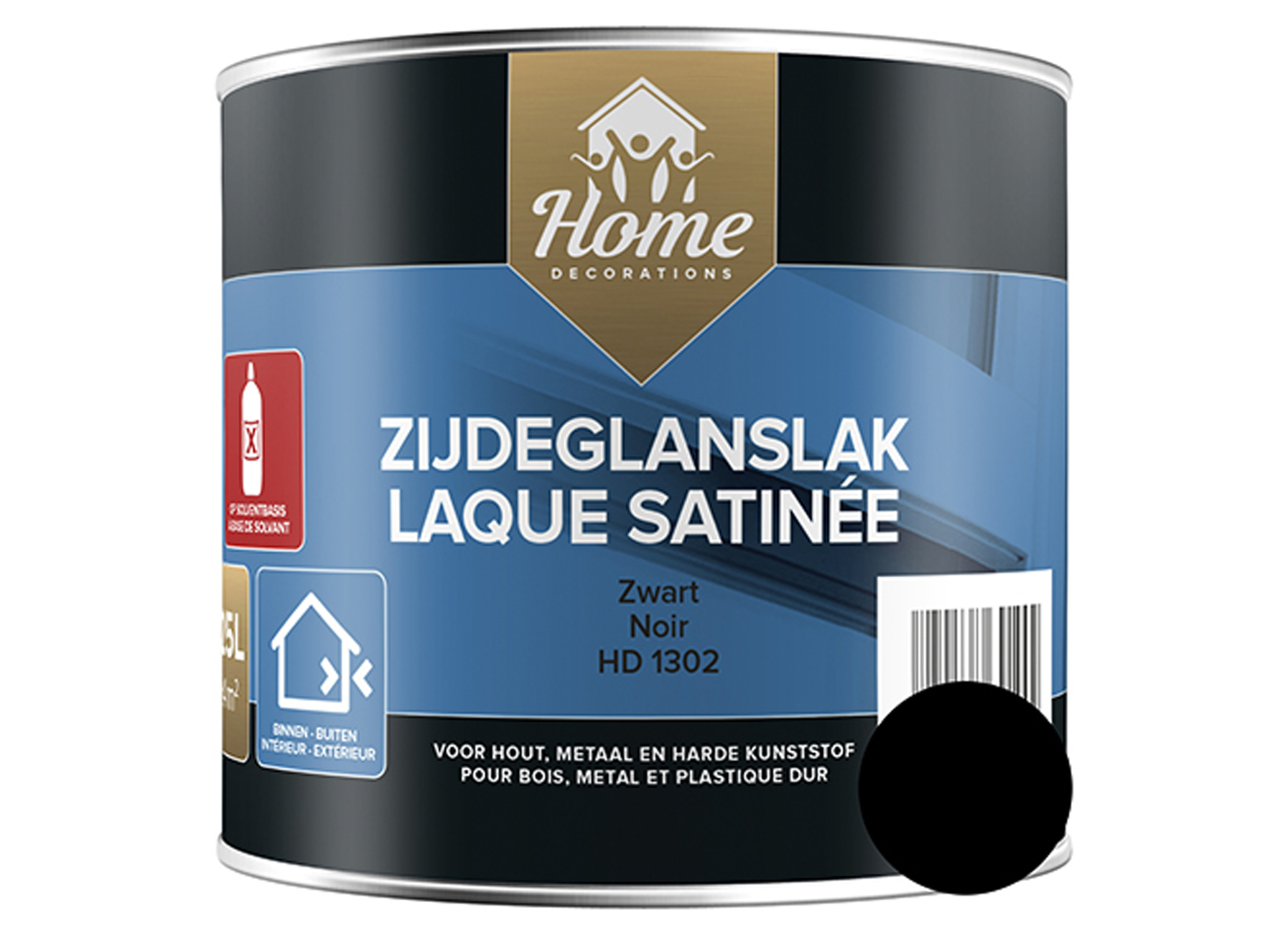 ZIJDEGLANSLAK ZWART (HD1302) 250ML