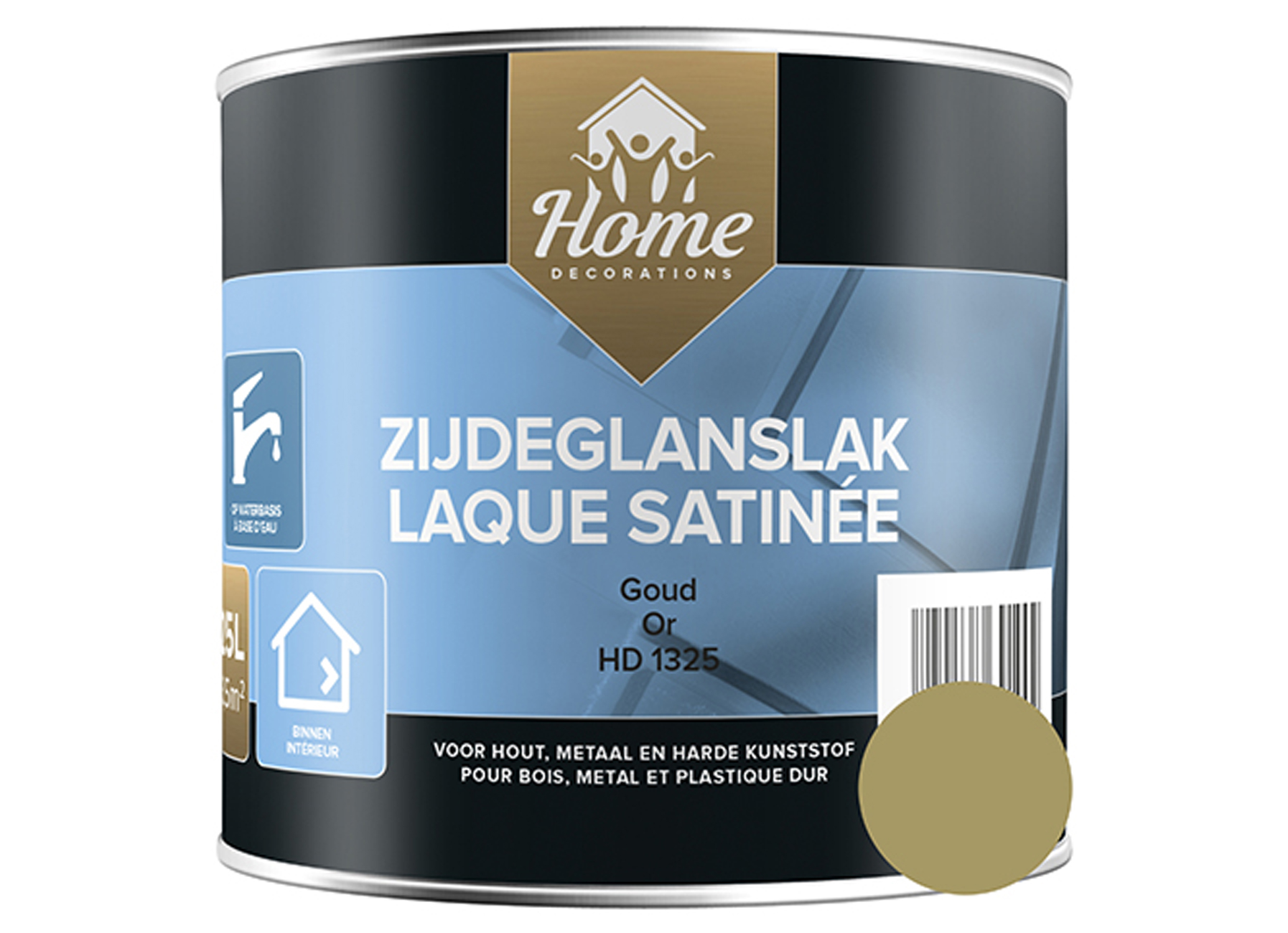 ZIJDEGLANSLAK OP WATERBASIS GOUD 250ML