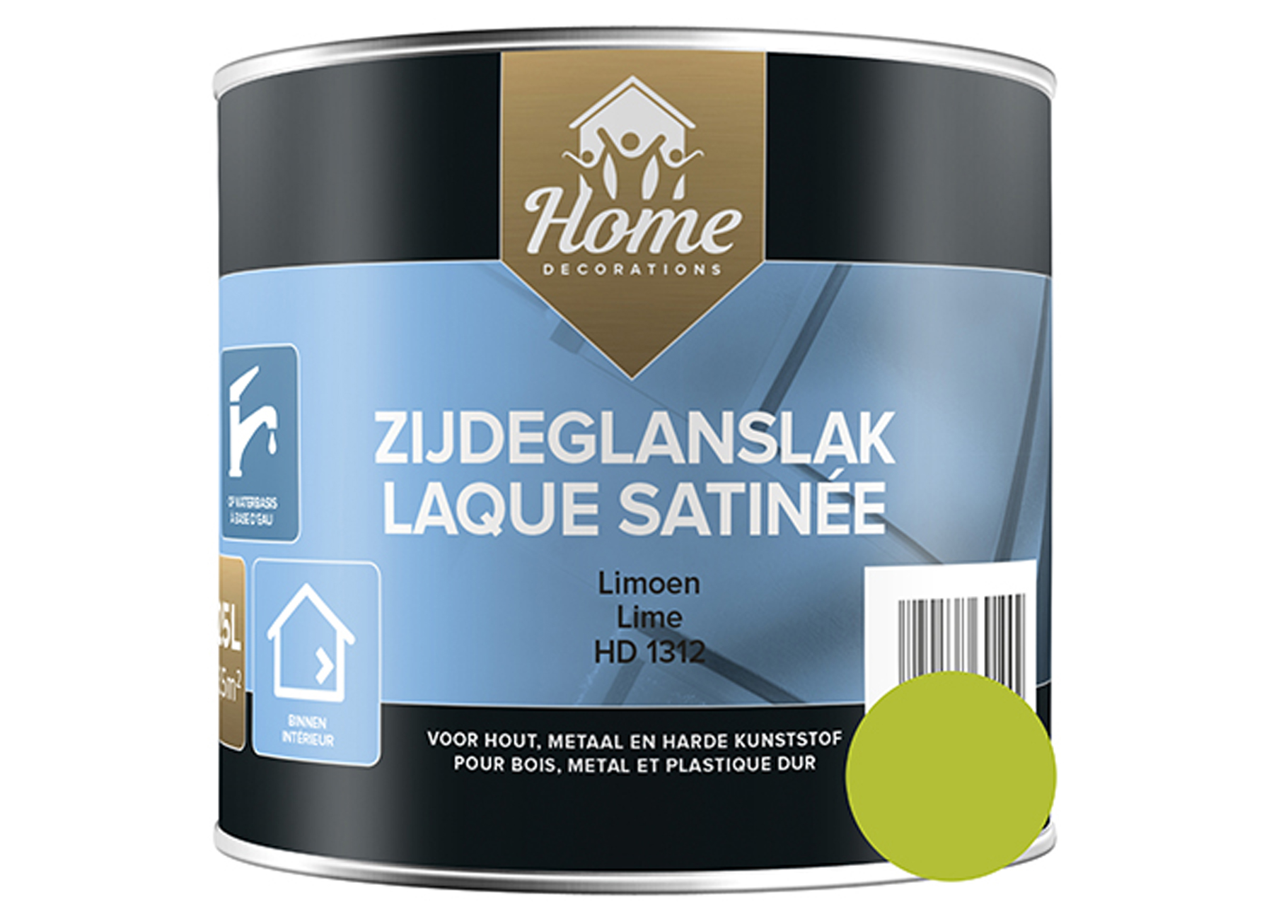 ZIJDEGLANSLAK OP WATERBASIS LIMOEN 250ML