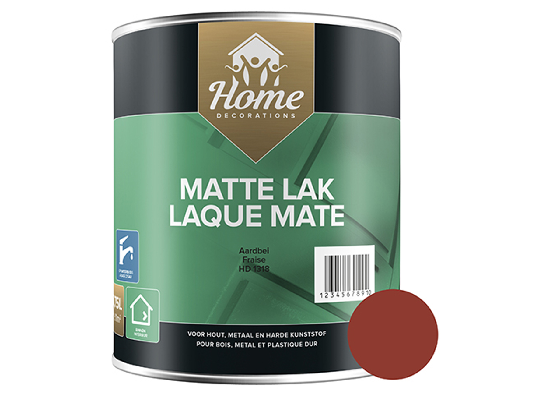 MATTE LAK OP WATERBASIS AARDBEI 750ML