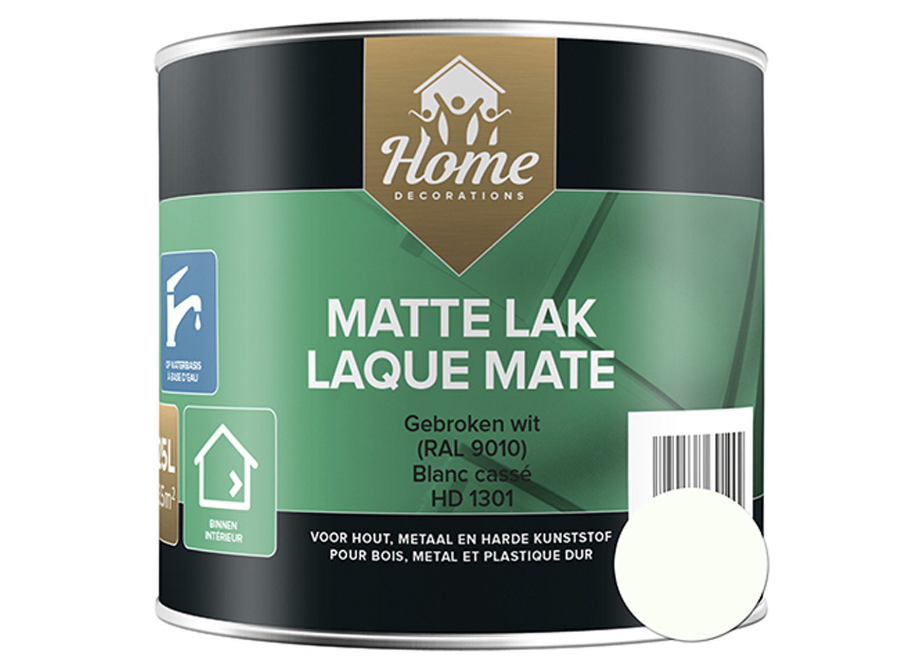 LAQUE MATE A BASE D'EAU BLANC CASSE 250ML