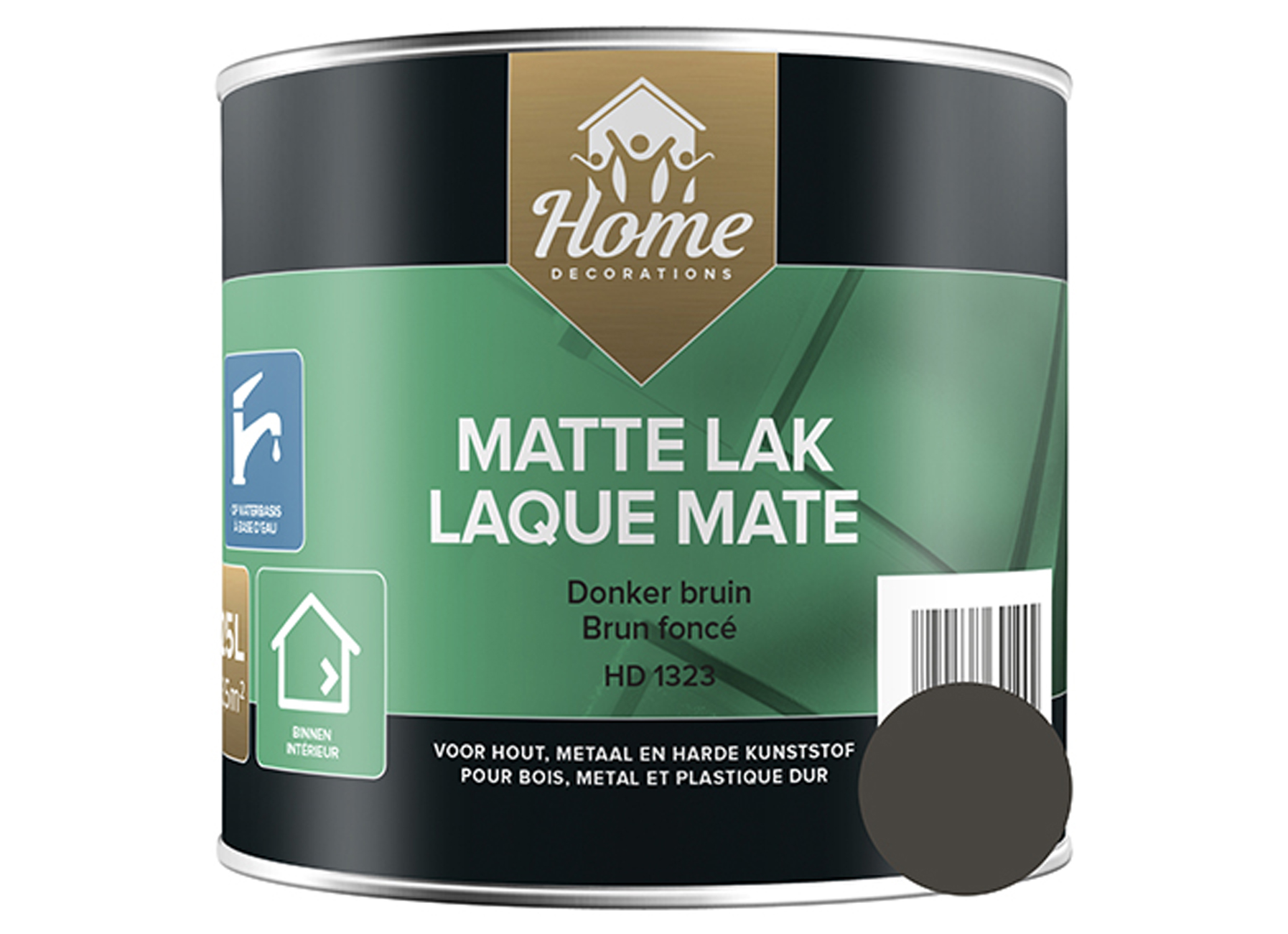 LAQUE MATE A BASE D'EAU BRUN FONCE 250ML