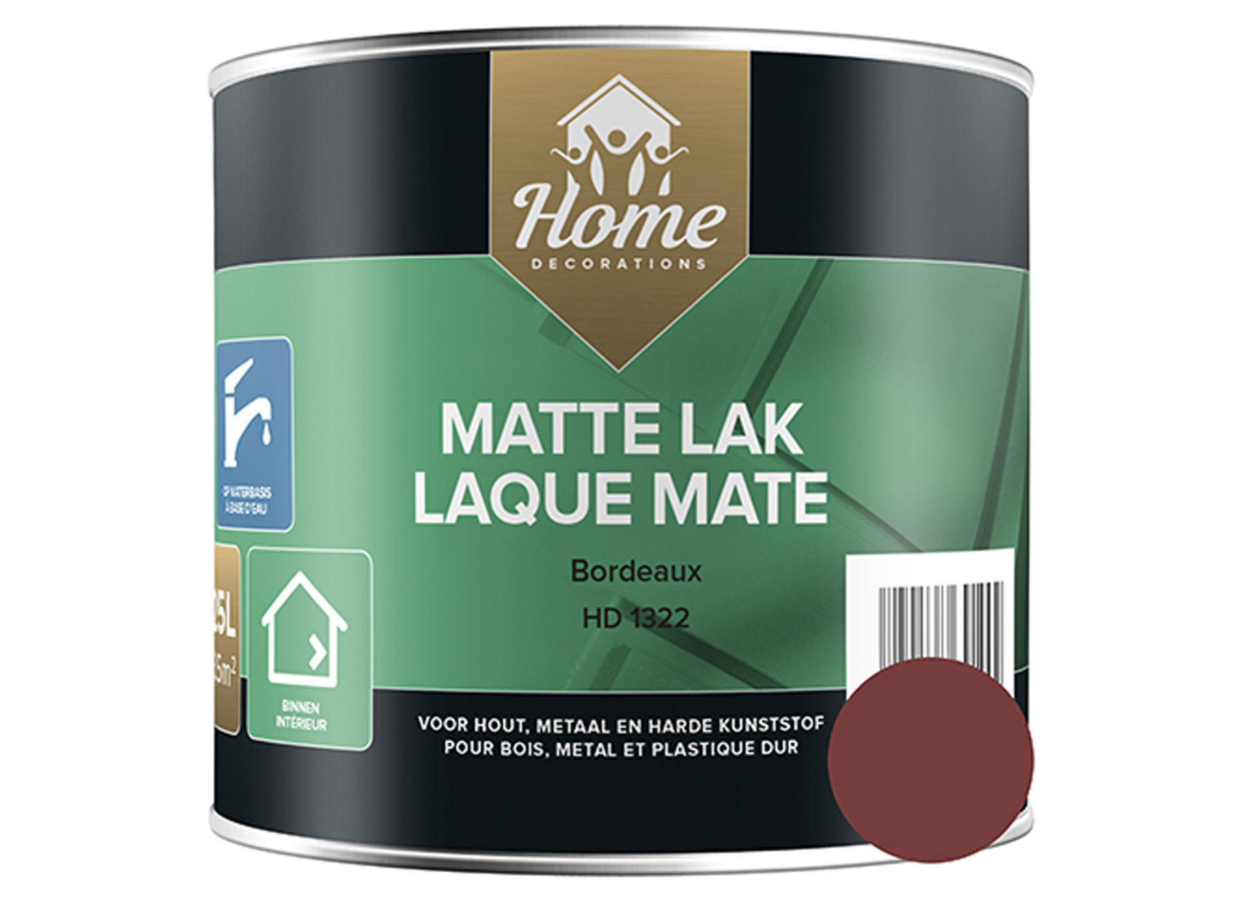 MATTE LAK OP WATERBASIS BORDEAUX 250ML