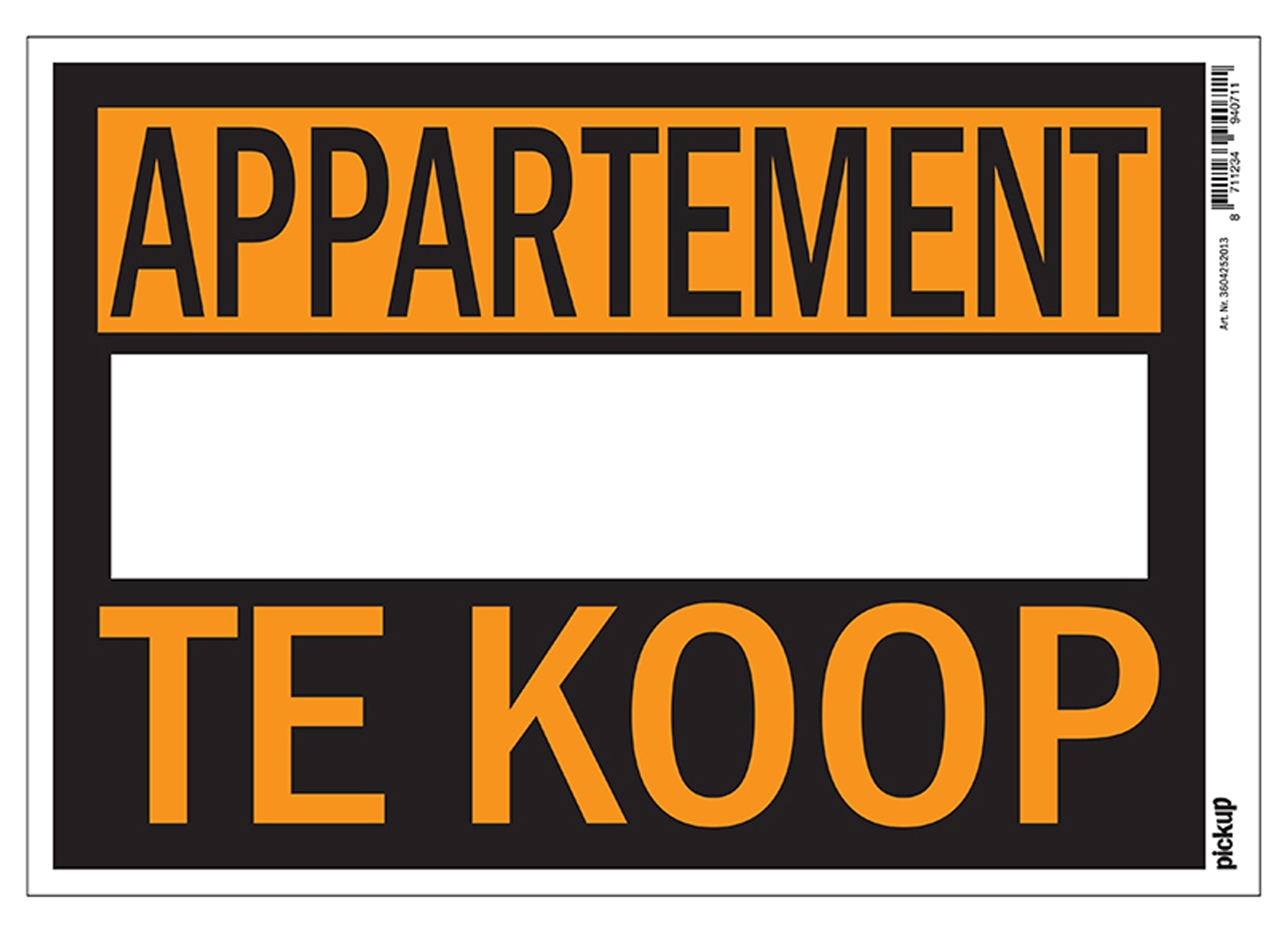 PICKUP AFFICHE APPARTEMENT TE KOOP 23X33CM