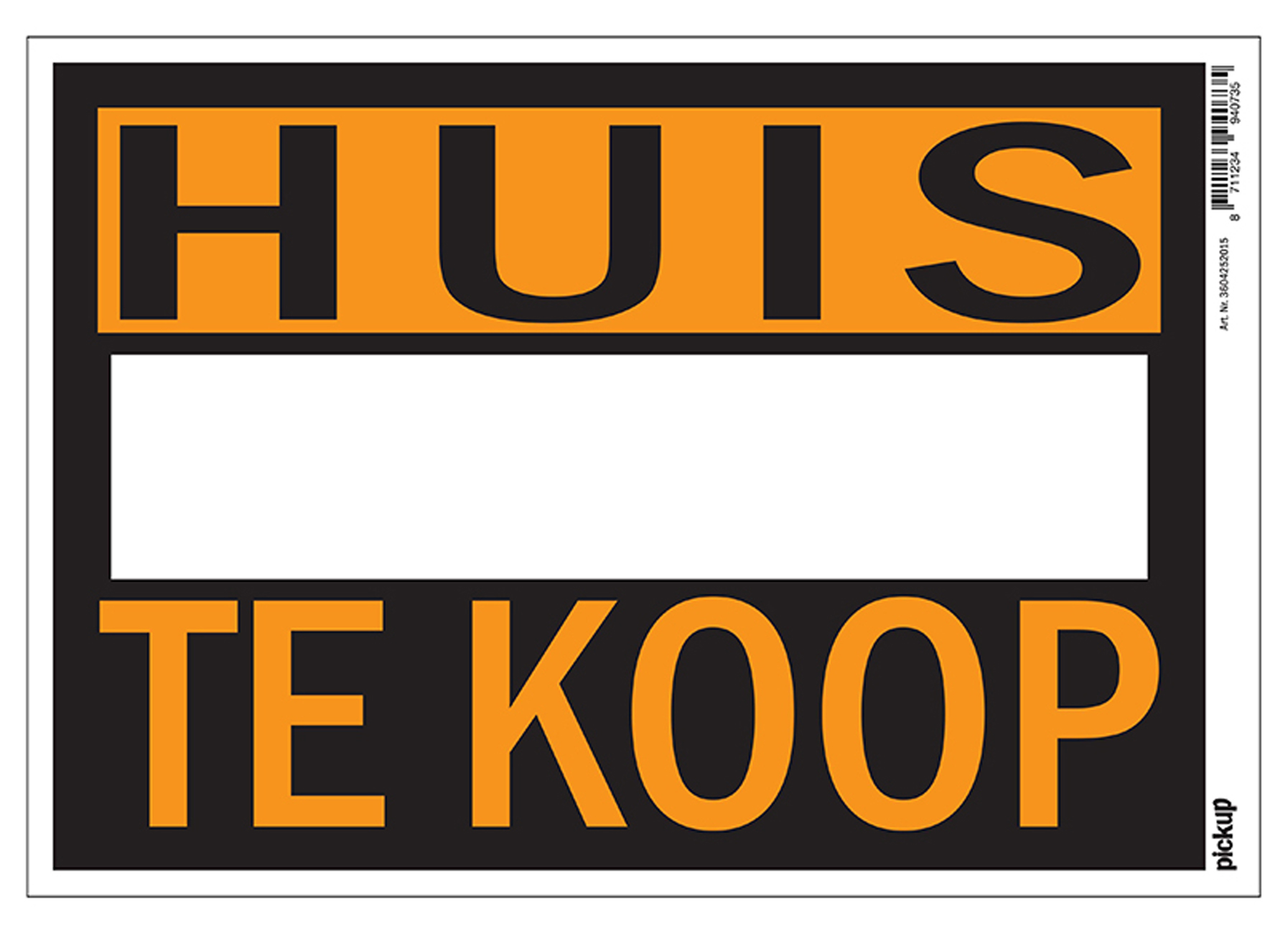 PICKUP AFFICHE HUIS TE KOOP 23X33CM