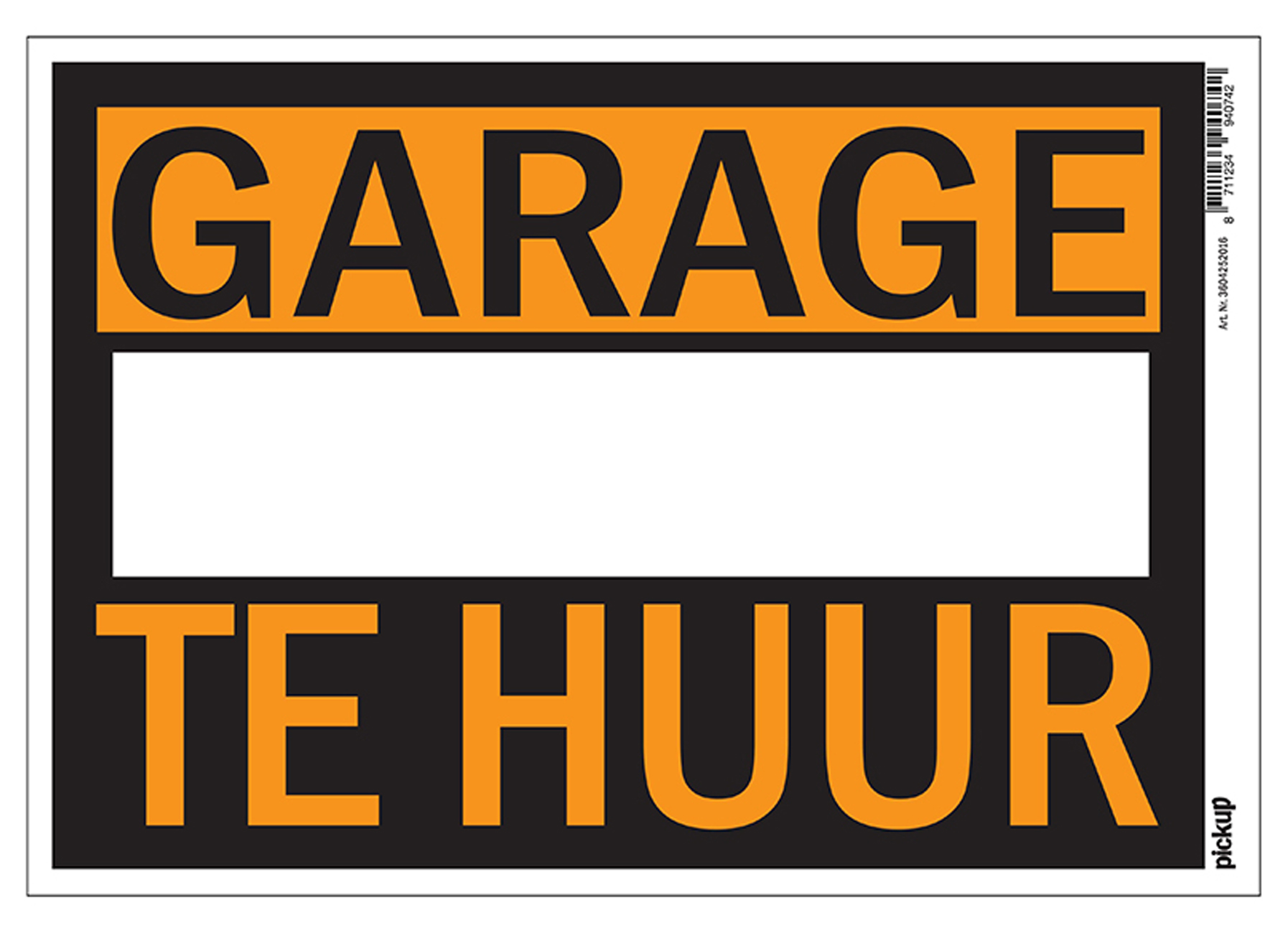 PICKUP AFFICHE GARAGE TE HUUR (NL) 23X33CM