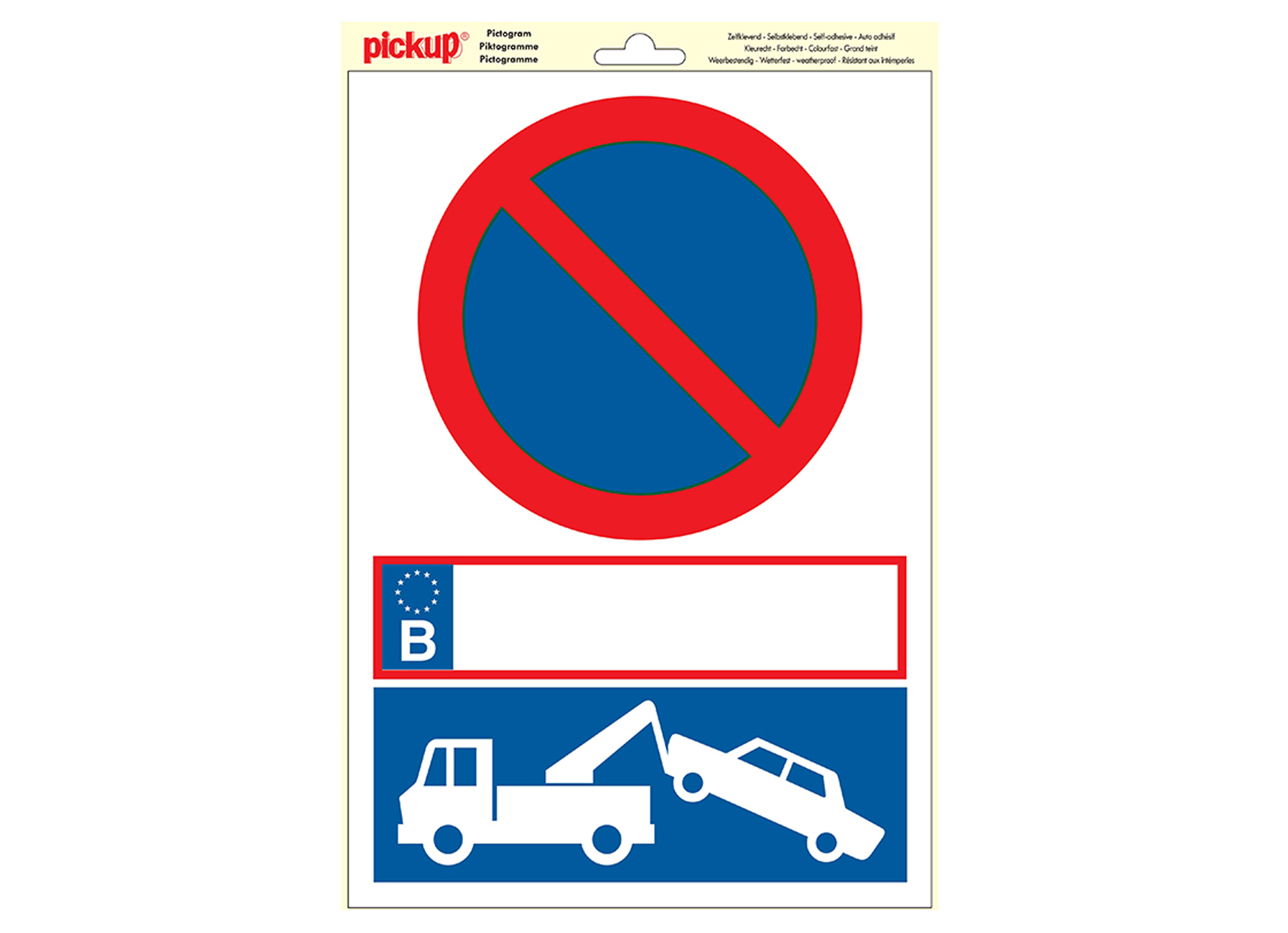 PICTOGRAM PARKEERVERBOD - WEGSLEEPREGELING 23X33CM