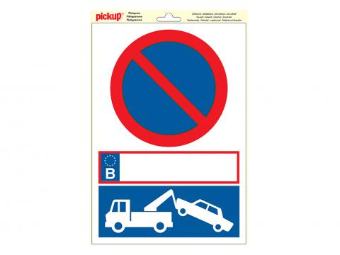 PICTOGRAM DEFENSE DE STATIONNER - ENLEVEMENT VOITURE 23X33CM