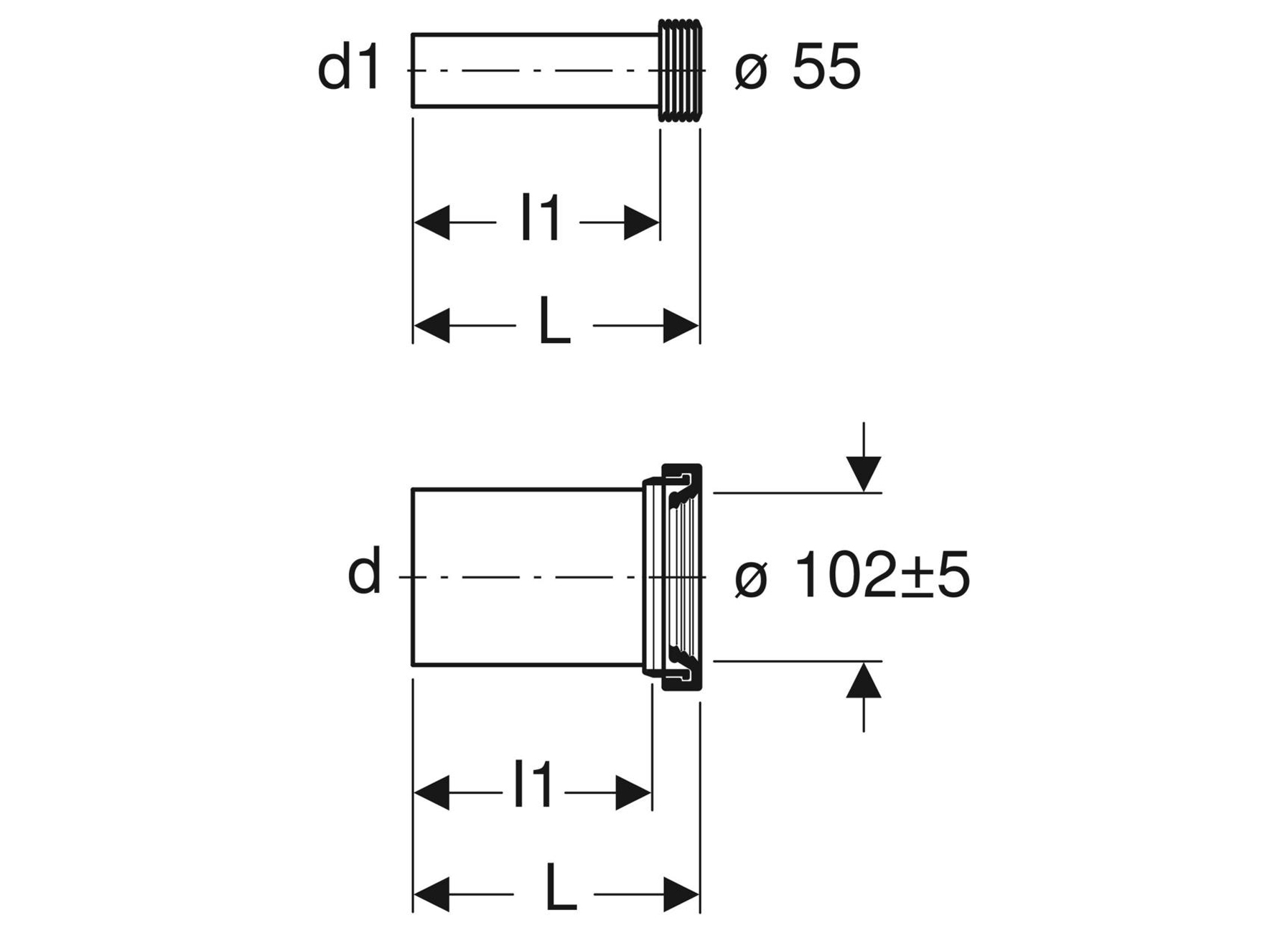 GEBERIT AANSLUITSET VOOR HANG-WC PE 90MM 152426.46.1