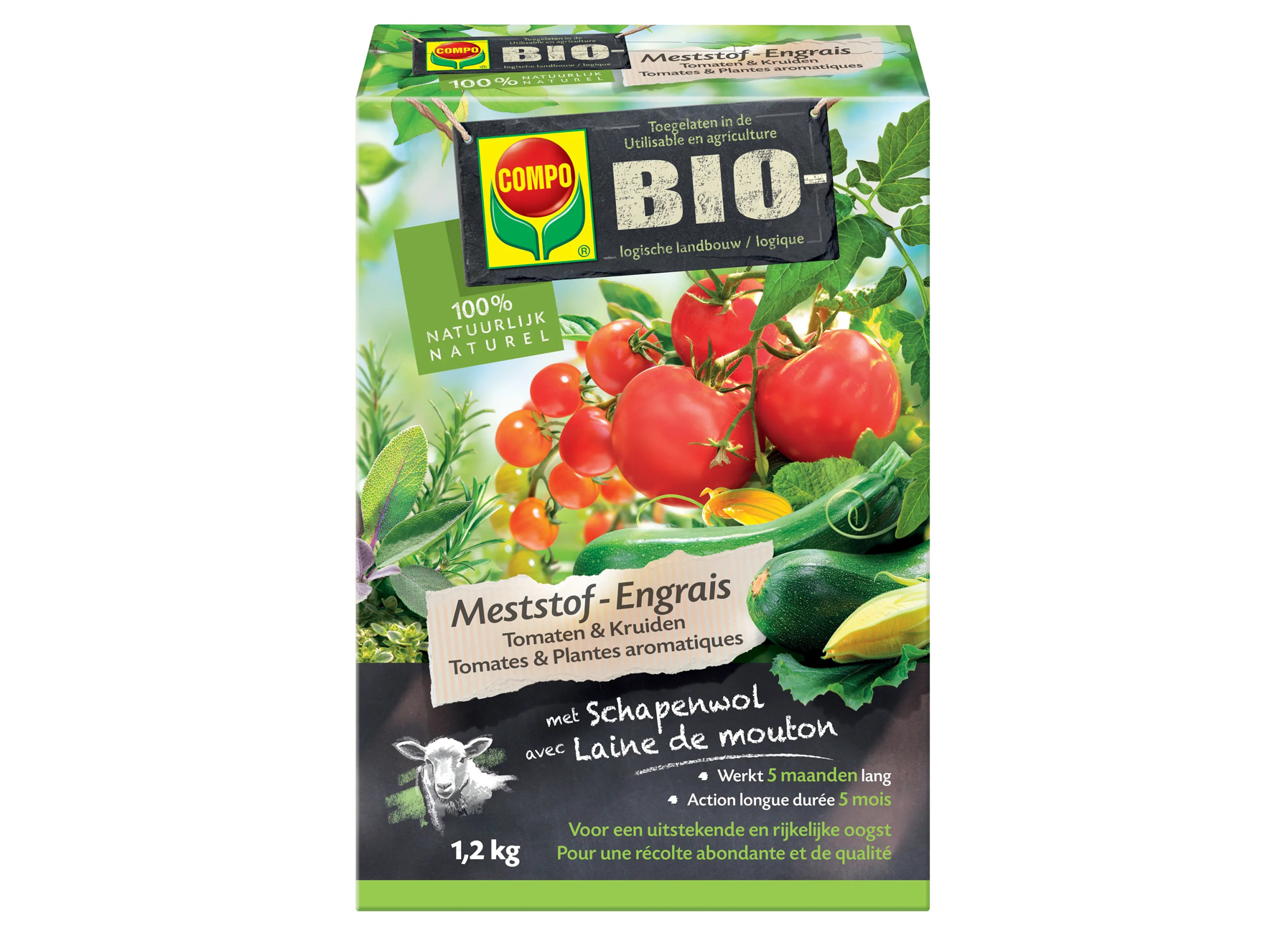 COMPO BIO ENGRAIS TOMATES & PLANTES AROMATIQUES 1,2KG