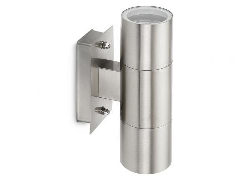 WANDLAMP UP/DOWN LED GU10 2X3.5W INOX