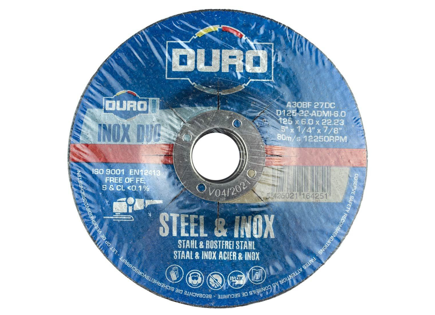 DURO DISQUES A TRONCONNER FORME DEPORTEE ACIER & INOX