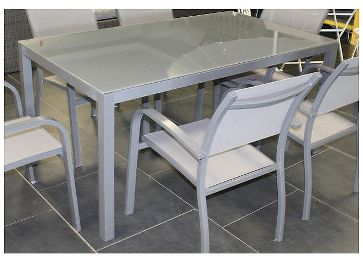 TAFEL ALU/GLAS ANTRACIET 160X90CM