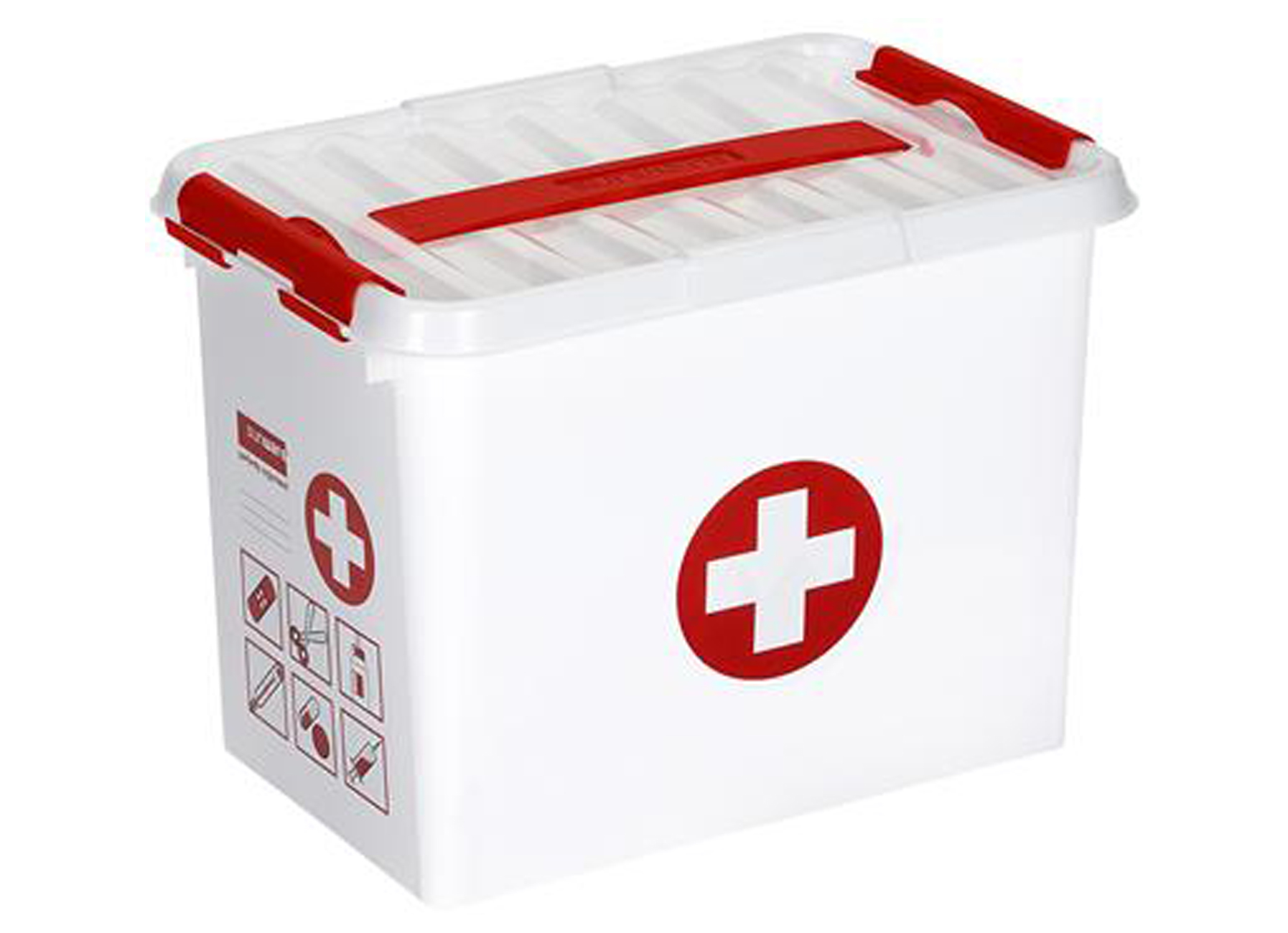 Q-LINE FIRST AID BOX 9L MET INZET WIT/TRANSPARANT/ROOD