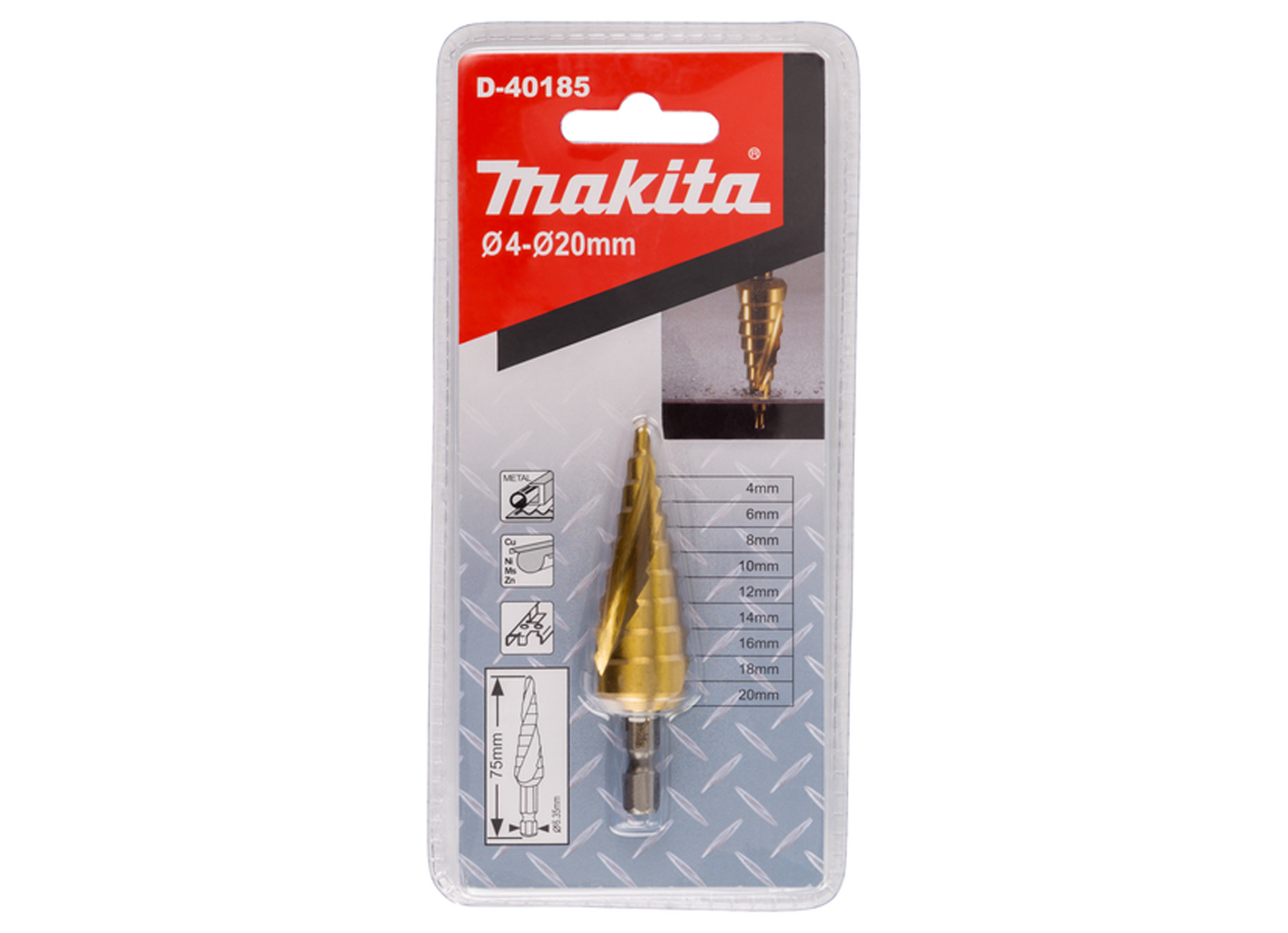 MAKITA FORET ETAGE AVEC GOUJURES HELICOIDALES REVETEMENT TITANIUM