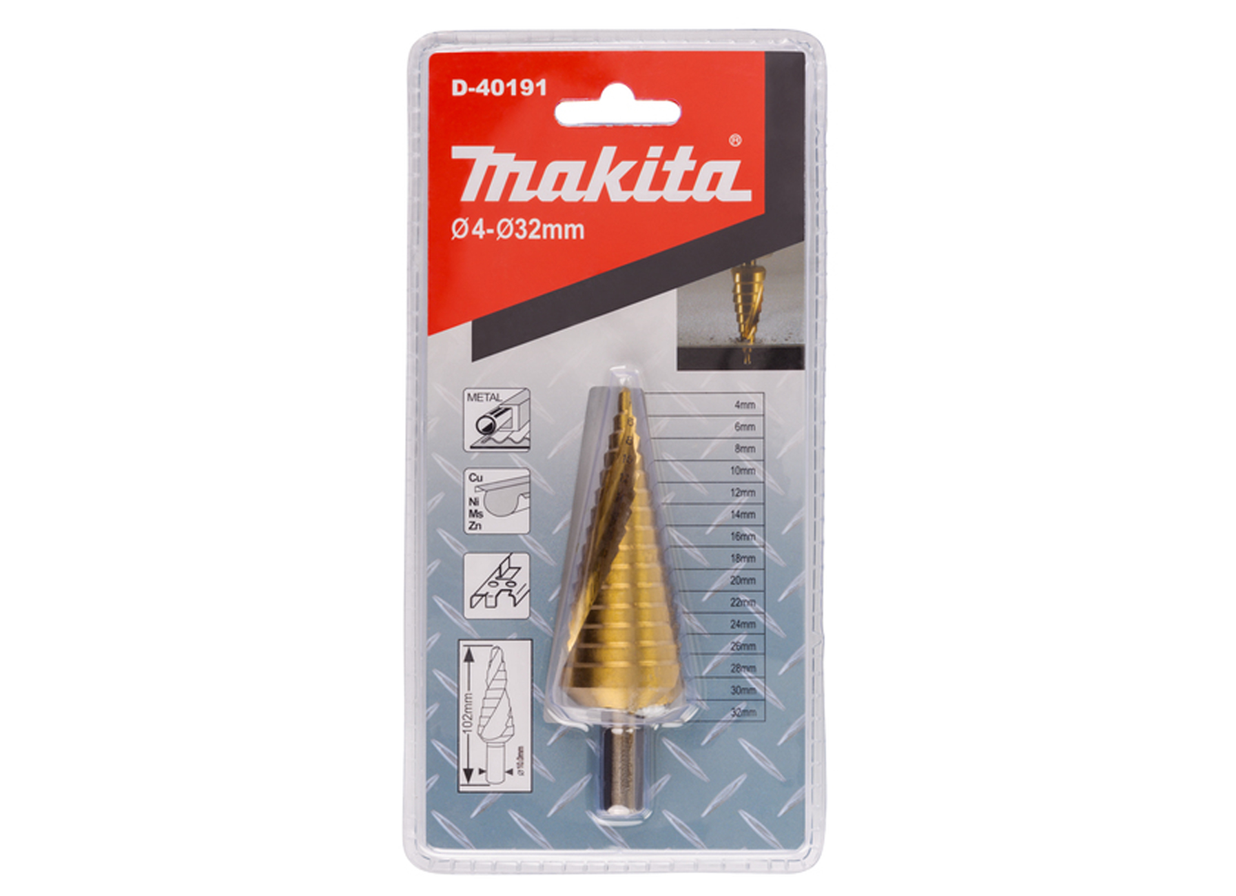 MAKITA FORET ETAGE AVEC GOUJURES HELICOIDALES REVETEMENT TITANIUM