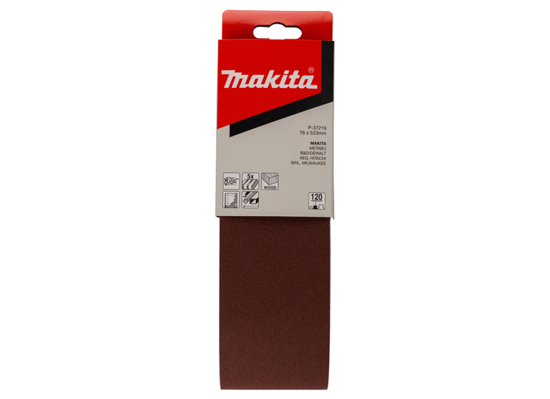 MAKITA SCHUURBAND 76X533MM RED