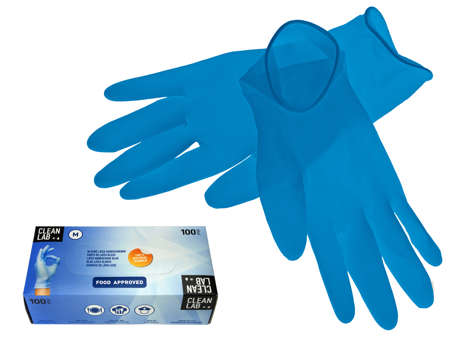 GANTS JETABLES NITRILE POUDRÉ BLEU - XL