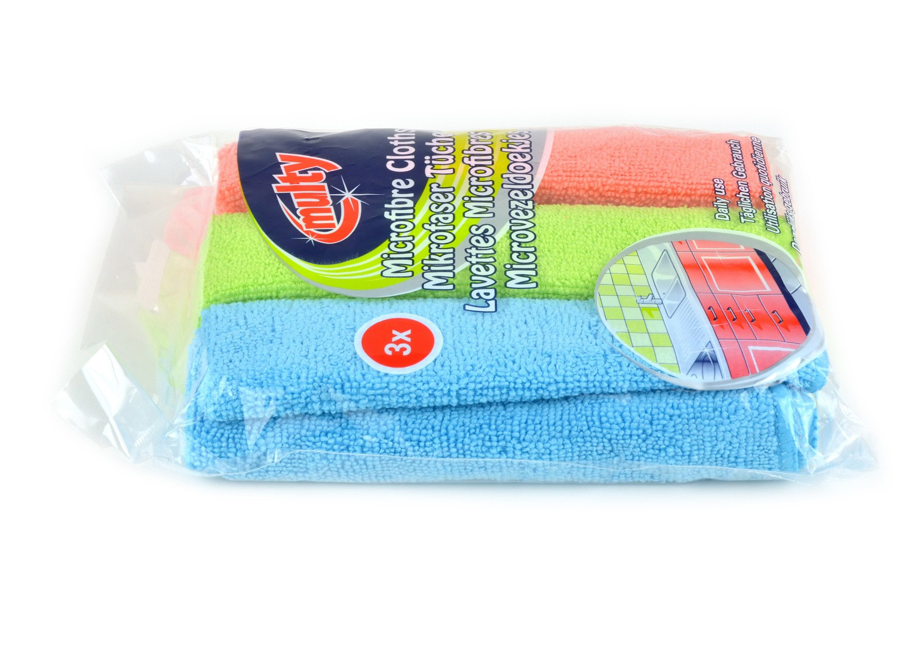 MICROFIBRE MULTICOULEUR 35X35CM 3 PIECES