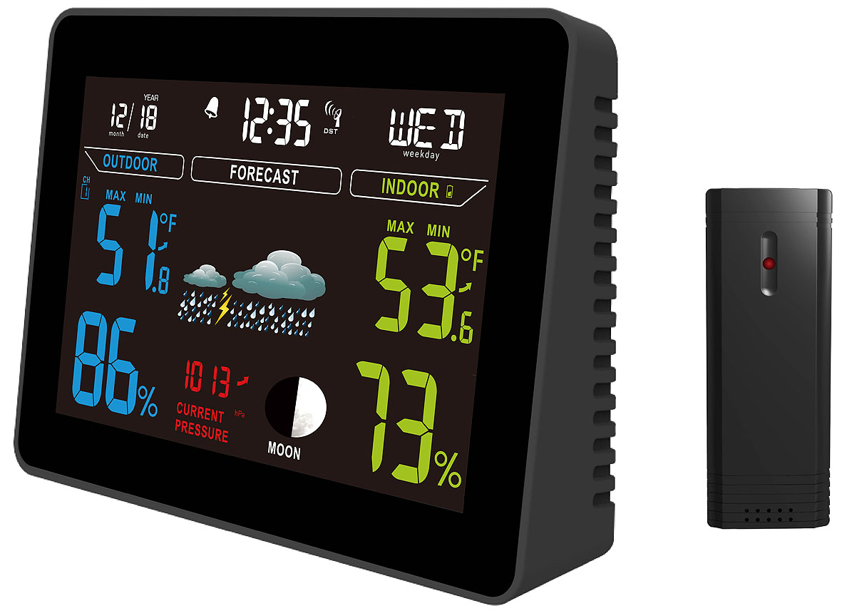 STATION METEO AVEC BAROMETRE MEDIUM NOIR