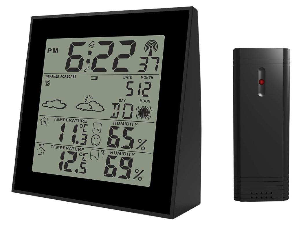 STATION METEO AVEC BAROMETRE SMALL NOIR