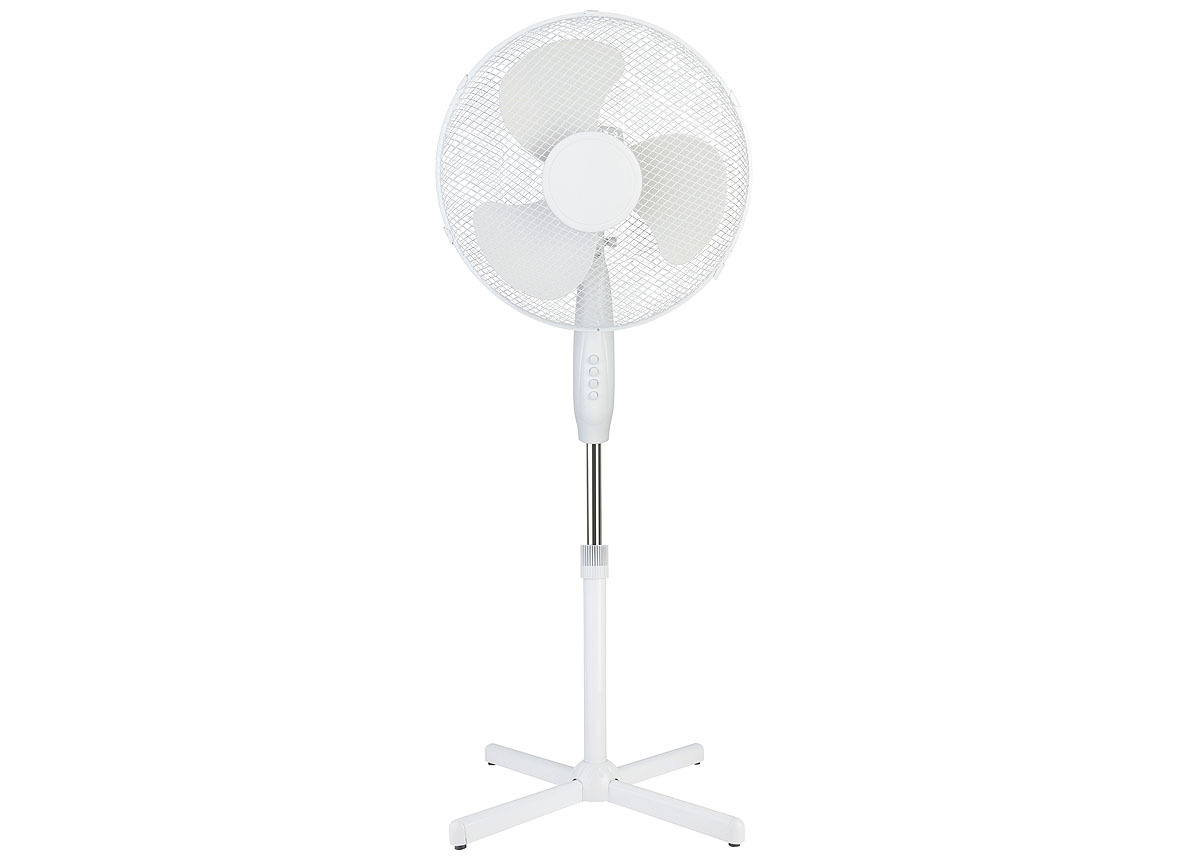 VENTILATEUR STATIF 40CM 3 VITESSES BLANC