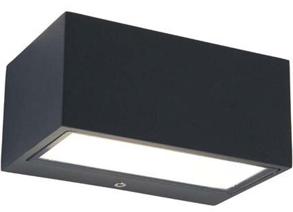 WANDLICHT GEMINI VIERKANT 14CM ANTHRACIET