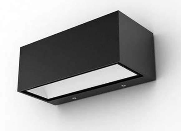 WANDLICHT GEMINI VIERKANT 22CM ANTHRACIET