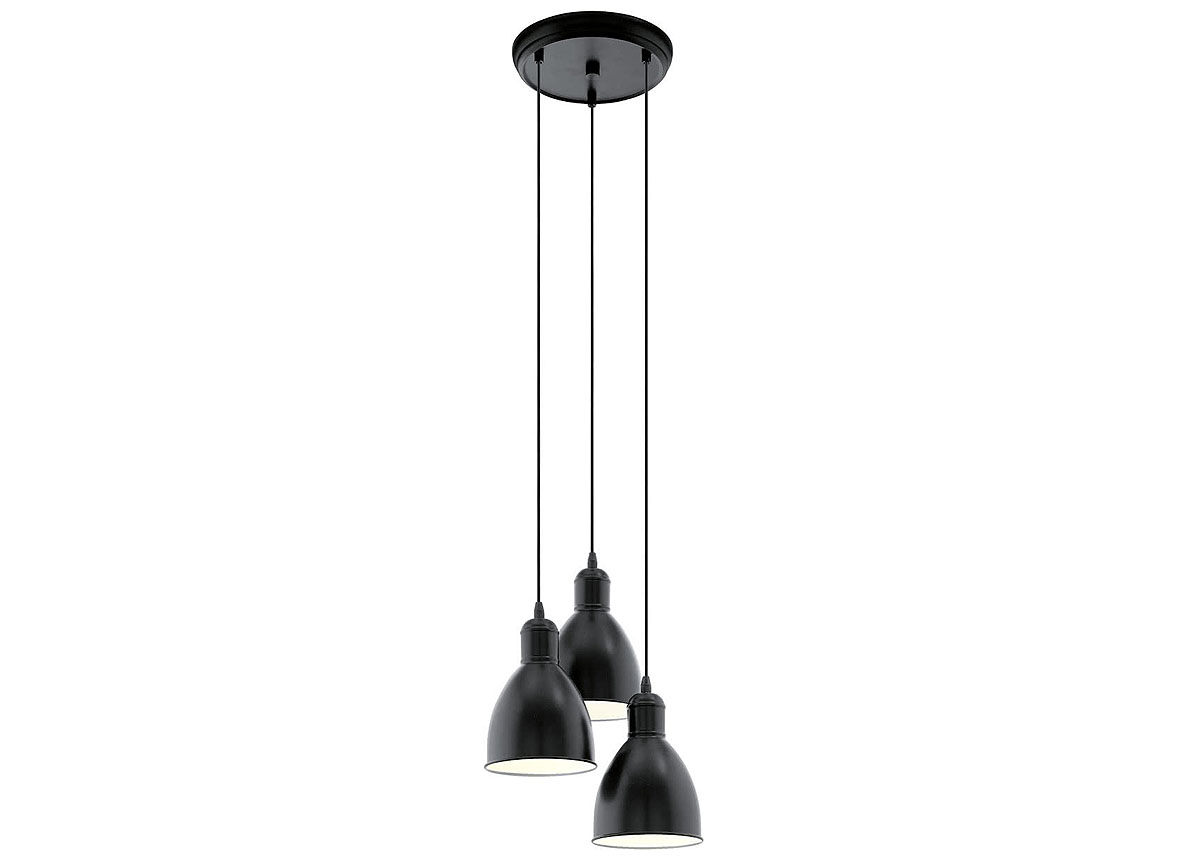 EGLO HANGLAMP/3 E27 ZWART ''PRIDDY''