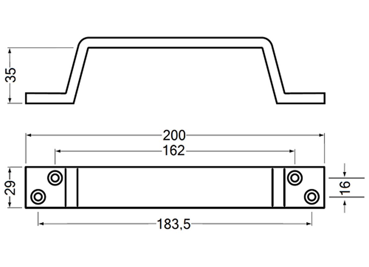 HANDGREEP 200MM ALU