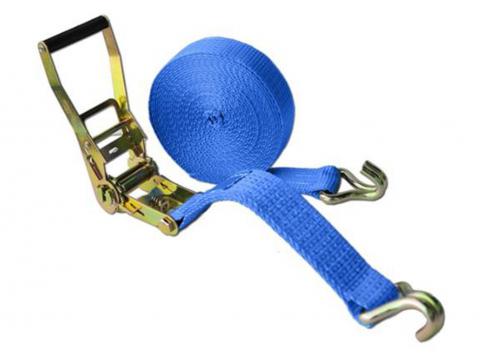 SJORBAND MET RATEL 2-DELIG 50MM 4000KG L=9M BLAUW