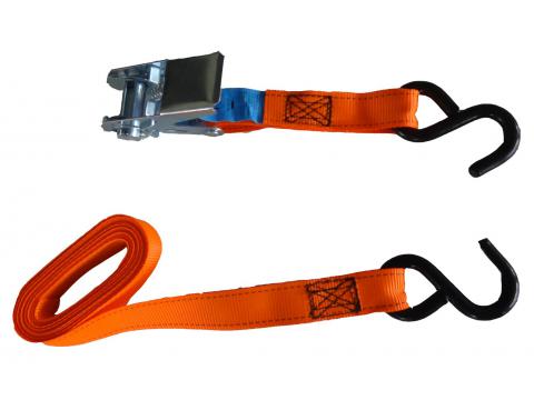 SANGLE A CLIQUET 2 PARTIES AVEC CROCHETS POUR MOTO 500KG L=2X3,5M