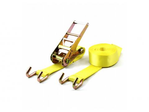 SJORBAND MET RATEL 2-DELIG 5000KG 50MM L=9M GEEL