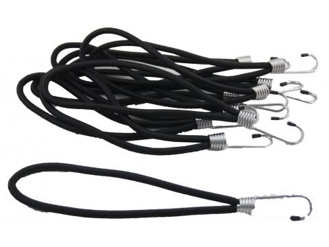 ELASTIEK LUS ZWART Ø8MM L=20CM + HAAK (10 STUKS)