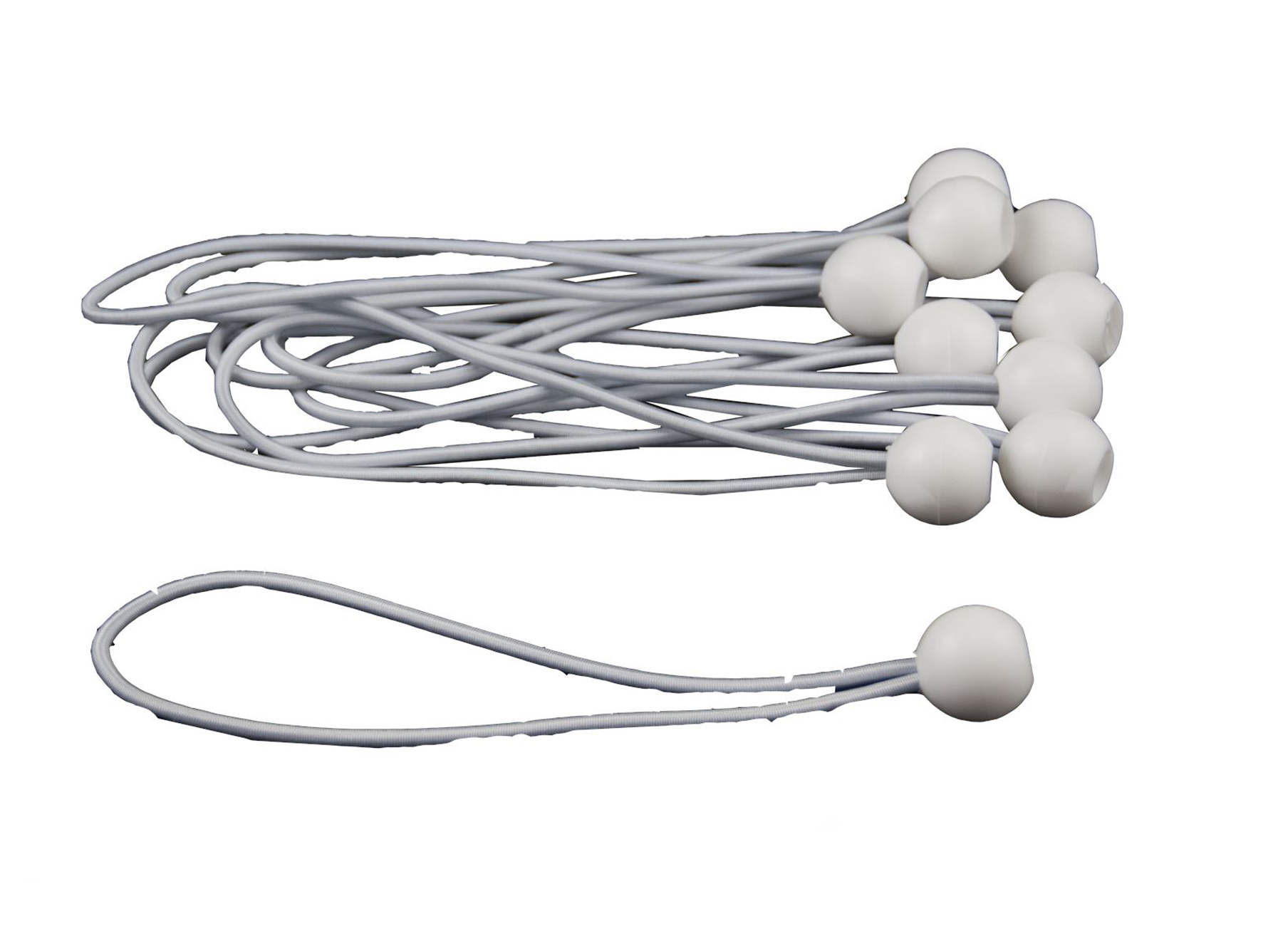 ELASTIQUE BOUCLE BLANC Ø4MM L=15CM + BOULE (10 PIECES)