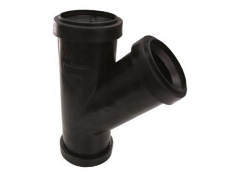 T SANITAIRE Ø40 45° PP NOIR FFF