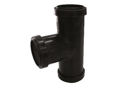 SANITAIR T-STUK Ø50 87° PP ZWART FFF