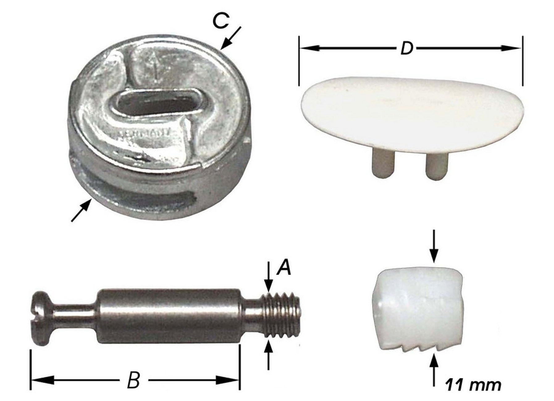 SET DE MONTAGE POUR ASSEMBLAGE DE MEUBLE EXCENTRIQUE M6X30,3MM 2 PIECES