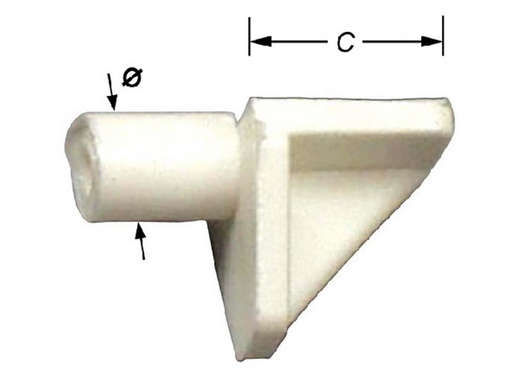 SCHAPDRAGERTJES MET HOEK WIT 6MM 20 STK