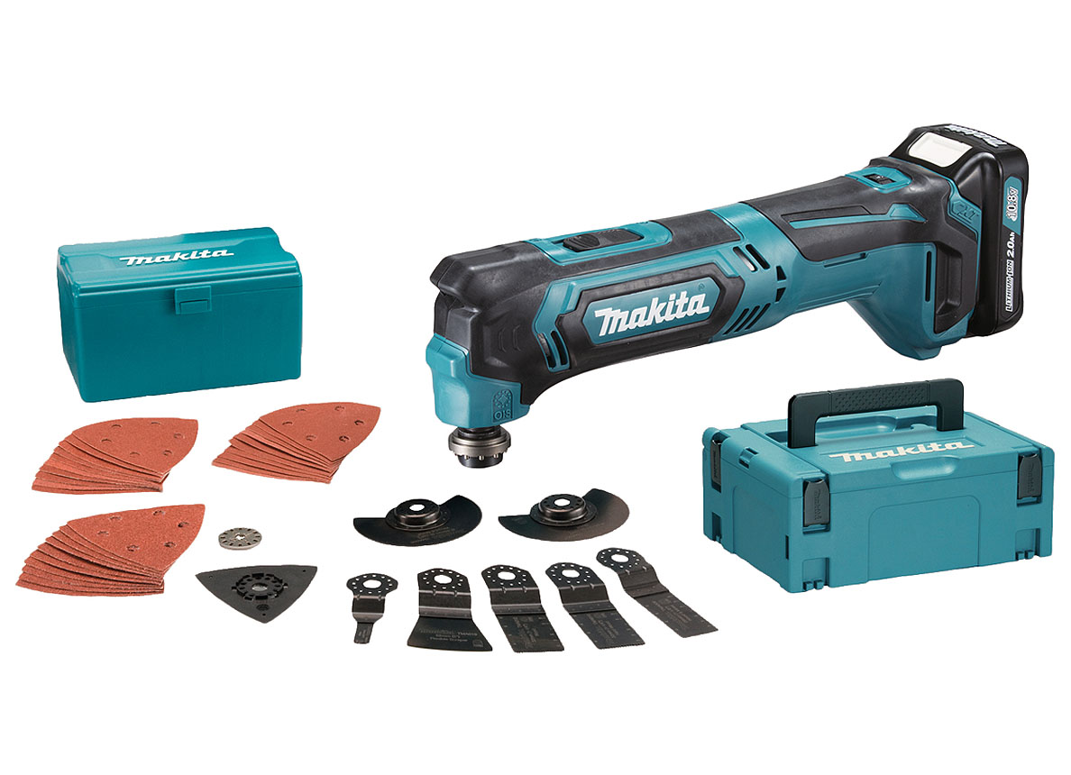 MAKITA MULTITOOL SUR ACCU CXT 10,8V + 2X BL1020B + 1X DC10SA + MAKPAC + ACC