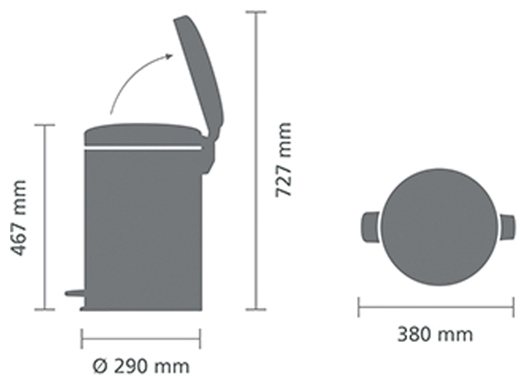 BRABANTIA PEDAALEMMER NEWICON 20L WIT