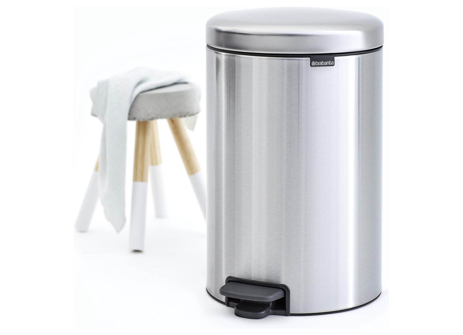 BRABANTIA PEDAALEMMER NEWICON 20L MATT STEEL FINGERPRINT PROOF