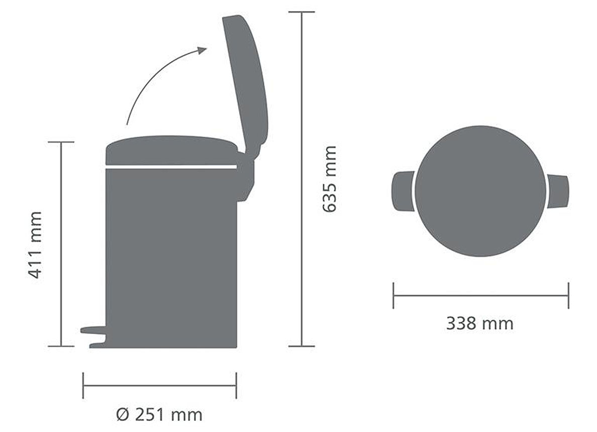 BRABANTIA PEDAALEMMER NEWICON 12L WIT